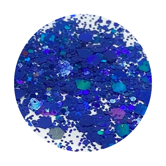 GLITTER: "Chunky Mix - Dark Blue Holo"